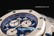 Audemars Piguet Royal Oak Offshore Blue Themes Swiss Valjoux 7750 Automatic Movement Full Steel with Blue Dial and White Arabic Nunmerals - Run 12@Sec