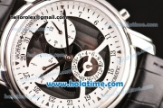 Vacheron Constantin Malte Asia ST25 Automatic Steel Case with Black Leather Strap Silver Markers and Black/Black Dial