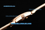 Patek Philippe Ref.4910 Swiss ETA Quartz Movement Diamond Bezel and Marking with Rose Gold Case and White Leather Strap-Lady Model