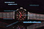 Hublot Big Bang Red Magic Swiss Quartz PVD Case with Black Dial and Black Leather Strap
