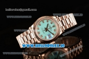 Rolex Datejust Swiss ETA 2671 Automatic Rose Gold Case with Diamonds Markers Green Dial and Rose Gold Bracelet (BP)