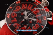 Gaga Milano Chrono 48 Miyota OS20 Quartz PVD Bezel with Black Dial and Red Numeral Markers