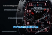 Richard Mille RM 011 Felipe Massa Chronograph Swiss Valjoux 7750 Automatic PVD Rose Gold Case with Black Dial Red Bezel Arabic Numeral Markers and Black Rubber Strap