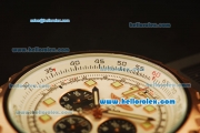 Breitling Chronospace Chronograph Quartz Rose Gold Case with White Dial and Black Rubber Strap