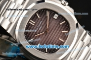 Patek Philippe Nautilus Miyota 9015 Automatic Full Steel with Grey Dial and White Stick Markers