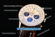 Breitling Navitimer 01 Chrono Swiss Valjoux 7750 Automatic Steel Case with Silver Stick Markers and White Dial - 1:1 Original (JF)