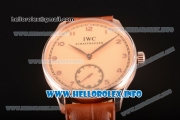 IWC Portuguese Asia 6497 Manual Winding Rose Gold Case with Champagne Dial and Arbaic Numeral Markers