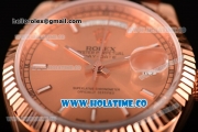 Rolex Day-Date Asia 2813/Swiss ETA 2836/Clone Rolex 3135 Automatic Rose Gold Case with Stick Markers and Rose Gold Dial (BP)