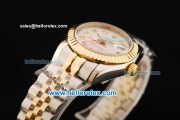 Rolex Datejust Oyster Perpetual Automatic Movement White Dial with Diamond Markers and Two Tone Strap-Lady Model