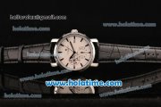 Vacheron Constantin Malte Asia Automatic Steel Case with Black Leather Strap and White Dial