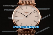 Longines La Grande Classique SWISS QUARTZ Rose Gold Case with White Dial and Rose Gold Bracelet