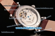 Vacheron Constantin Patrimony Tourbillon Asia ST22 Automatic Steel Case with Brown Leather Strap White Dial