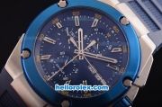 IWC Ingenieur Doppelchronograph Asia ST17 Automatic Steel Case with Blue Bezel and Blue Dial - 7750 Coating