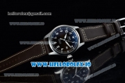 IWC Pilot's Watch Mark XVIII Miyota 9015 Automatic Steel Case Black Dial With Arabic Numeral Markers Brown Leather Strap