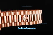 Rolex Day-Date II Swiss ETA 2836 Automatic Movement Full Rose Gold with Rose Gold Dial and Roman Numeral Hour Markers