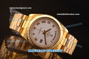 Rolex Day-Date II Rolex 3156 Movement Yellow Gold Case/Strap with White Dial and Roman Markers