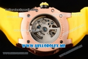 Richard Mille RM 60-01 Asia 2813 Automatic Rose Gold Case with Skeleton Dial and Yellow Rubber Strap Rose Gold Bezel (EF)