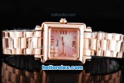 Chopard Happy Sport Swiss ETA Quartz Movement with Pink Dial and Rose Gold Square Case-SSStrap