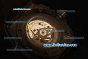 Hublot King Power Swiss Valjoux 7750 Automatic PVD Case with Diamond Bezel and Skeleton Dial-Black Rubber Strap