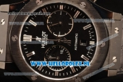 Hublot Classic Fusion Chronograph 9015 Auto PVD Case with Black Dial and Black Leather Strap