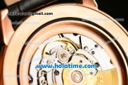 Patek Philippe Calatrava Swiss ETA 2824 Automatic Rose Gold Case with Black Dial and Stick/Roman Numeral Markers