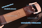 Glashutte Automatic Rose Gold Case with Rose Gold Dial and Brown Leather Strap