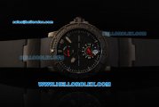 Ulysse Nardin Marine Diver Chronometer Automatic Movement Power Reserve PVD Case with Black Dial and Black Rubber Strap