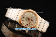 Omega Constellation Swiss ETA 2892 Automatic Movement Steel Case with Silver Dial and Rose Gold Bezel-Two Tone Strap