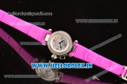 Cartier Pasha C Swiss Quartz Steel Case with Diamonds Bezel and Hot Pink Leather Strap