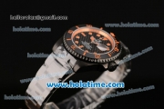 Rolex Submariner Asia 2813 Automatic PVD Case with Orange Markers and Carbon Fiber Dial