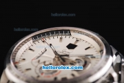 Tag Heuer Carrera Calibre 36 Swiss Valjoux 7750 Automatic Movement Full Steel with Silver Stick Markers and White Dial