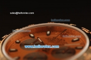 Rolex Daytona Chronograph Swiss Valjoux 7750 Automatic Rose Gold Case and Rose Gold Dial with PVD Bezel-Rose Gold Strap