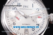 IWC Big Pilot DFB Limited Edition Clone IWC Original 51011 Automatic Steel Case with White Dial Black Leather Strap and Arabic Numeral/Stick Markers - 1:1 Original (ZF)