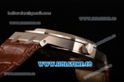 Audemars Piguet Royal Oak 41 MM Clone AP Calibre 3120 Automatic Steel Case with White Dial and Brown Leather Strap - Stick Markers - 1:1 Original (JF)