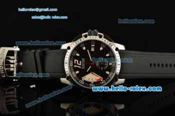 Chopard Superfast Miyota OS2035 Quartz Steel Case with Black Rubber Strap Black Dial and Stick Markers