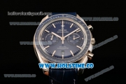 Omega Speedmaster Moonwatch Omega Co-Axial Chronograph Clone Omega 9300 Automatic Steel Case with Blue Dial and Stick Markers (EF)