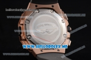 Audemars Piguet Concept Miyota Quartz Rose Gold Case with Skeleton Dial and Grey Rubber Strap Stick/Arabic Numeral Markers (EF)