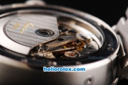 Cartier Pasha Swiss Valjoux 7750 Chronograph Movement White Dial with Black Stick/Numeral Marker-SS Strap