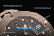 Panerai PAM 569 Luminor Submersible 1950 Left-Handed Titanio 2014 Limited Edition Clone P.9000 Automatic Titanium Case with Black Dial Brown Leather Strap and Luminous Markers (Z)