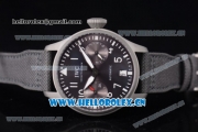 IWC Big Pilot'S Swiss Valjoux 7750 Automatic Steel Case Black Dial Stick/Arabic Numeral Markers and Black Leather Strap (ZF)