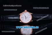 Rolex Cellini Time Asia 2813 Automatic Rose Gold Case with White Dial Blue Leather Strap and Stick Markers