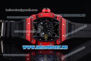 Richard Mille RM 35-01 RAFA Miyota 9015 Automatic PVD Case with Skeleton Dial and Black Rubber Strap Dot Markers