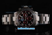 Rolex Daytona Oyster Perpetual Swiss Valjoux 7750 Automatic Movement Full PVD with Black Dial and White Numeral Markers