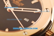 Hublot Classic Fusion Swiss ETA 2824 Automatic Rose Gold Case with Black Dial and Black Rubber Strap - 1:1 Original