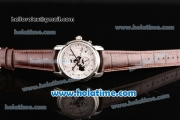 Vacheron Constantin Malte Asia ST25 Automatic Steel Case with Brown Leather Strap and White Dial