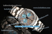 Rolex Daytona II Chrono Miyota Quartz Full Steel with Diamonds Dial Stick Markers and Diamonds Bezel