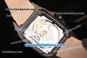 Cartier Santos 100 Swiss ETA 2824 Automatic Movement PVD Case with Black Dial and Black Strap