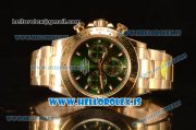 Rolex Daytona Yellow Gold Rolex 4130 Auto Best Edition 1:1 Clone Green Dial 116508