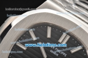 Patek Philippe Nautilus Miyota 9015 Automatic Full Steel with Black Dial and White Stick Markers