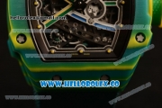 Richard Mille RM027-03 Miyota 9015 Automatic PVD Case with Black Dial and Green Nylon Strap